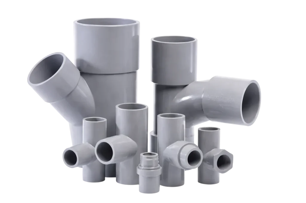 plastic pvc pipe fittings supplied by trusted pipe fittings suppliers in Bahrain for water and industrial piping systems.