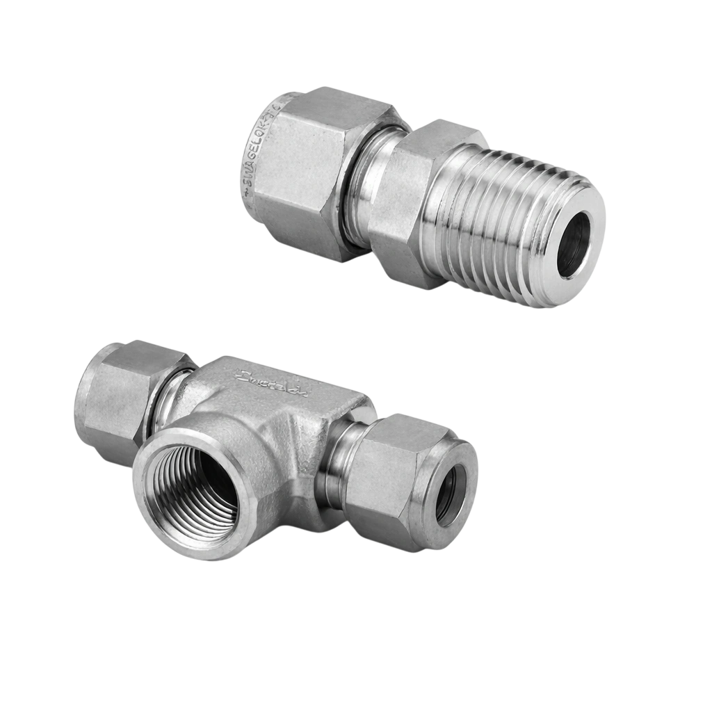 High precision stainless steel tube fittings by a trusted Swagelok supplier in Bahrain for industrial applications.