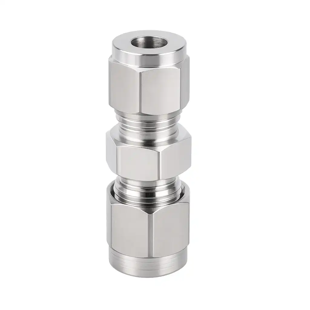 Compression tube fitting for leak-proof pipe connections.