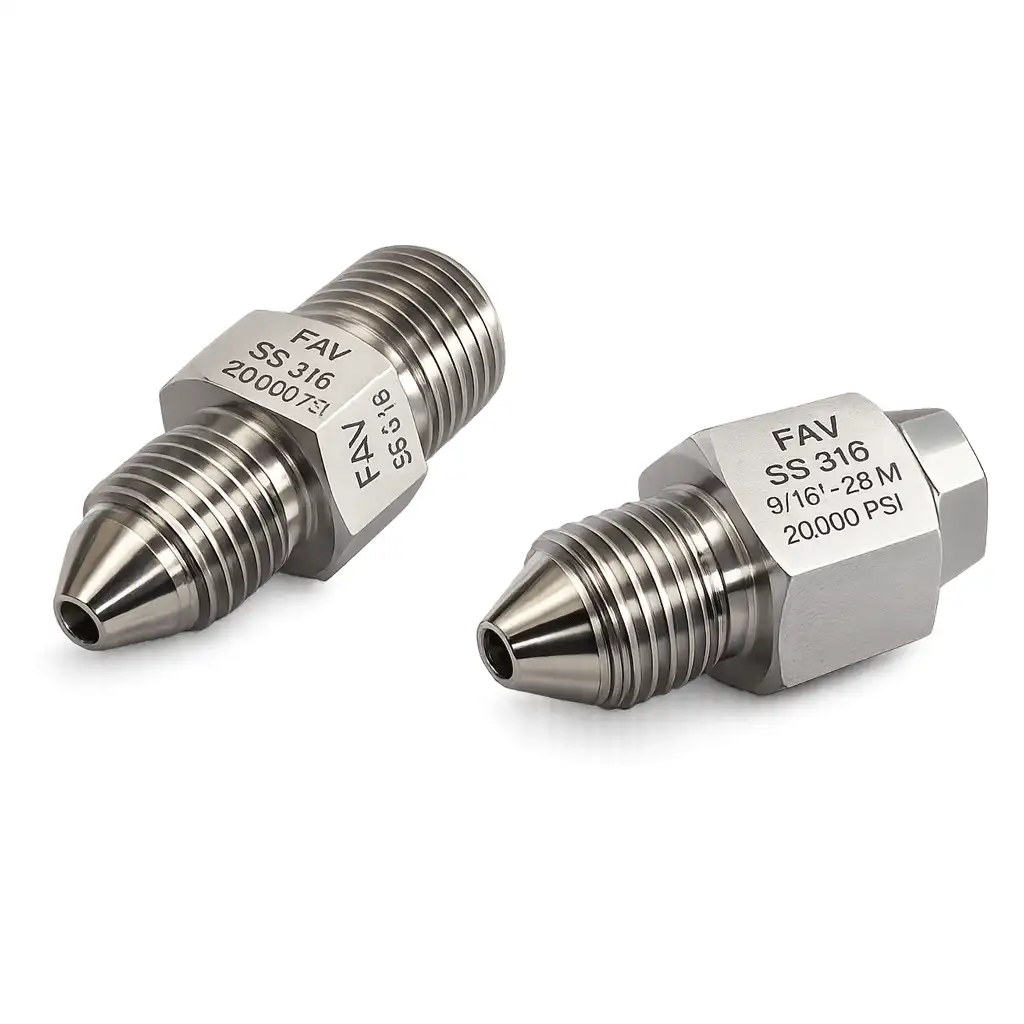 Durable cone fittings used in high-pressure industrial systems.