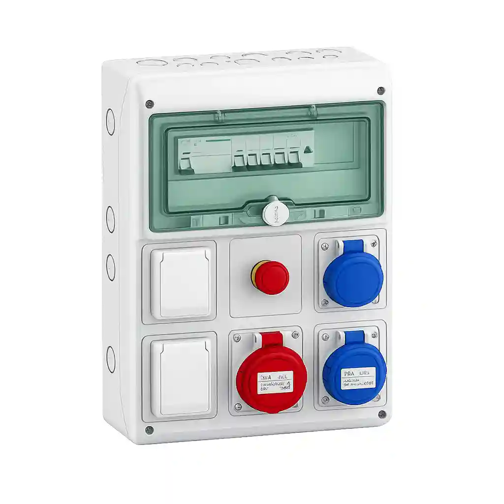 Industrial socket and control panel unit.