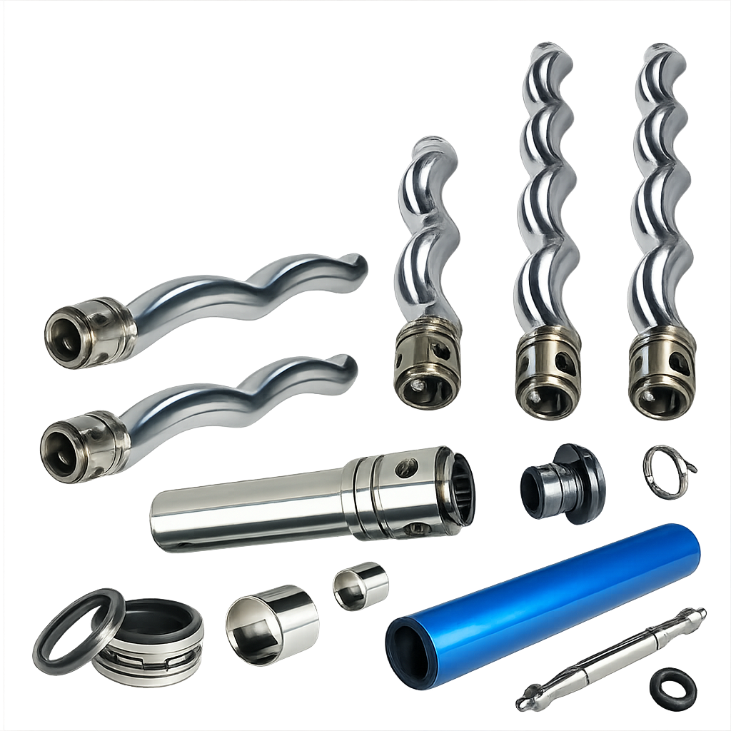 Industrial progressive cavity pump spare parts for fluid handling systems.