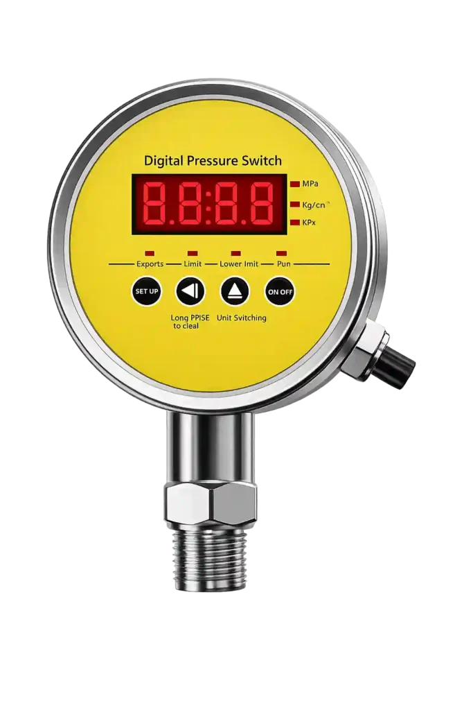 Digital pressure switch for accurate pressure monitoring and industrial automation applications.