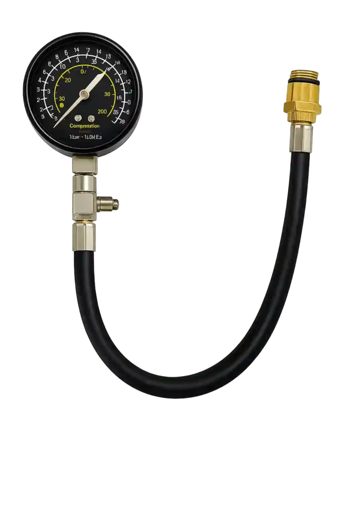 Pressure testing gauge with hose assembly for field measurement applications.