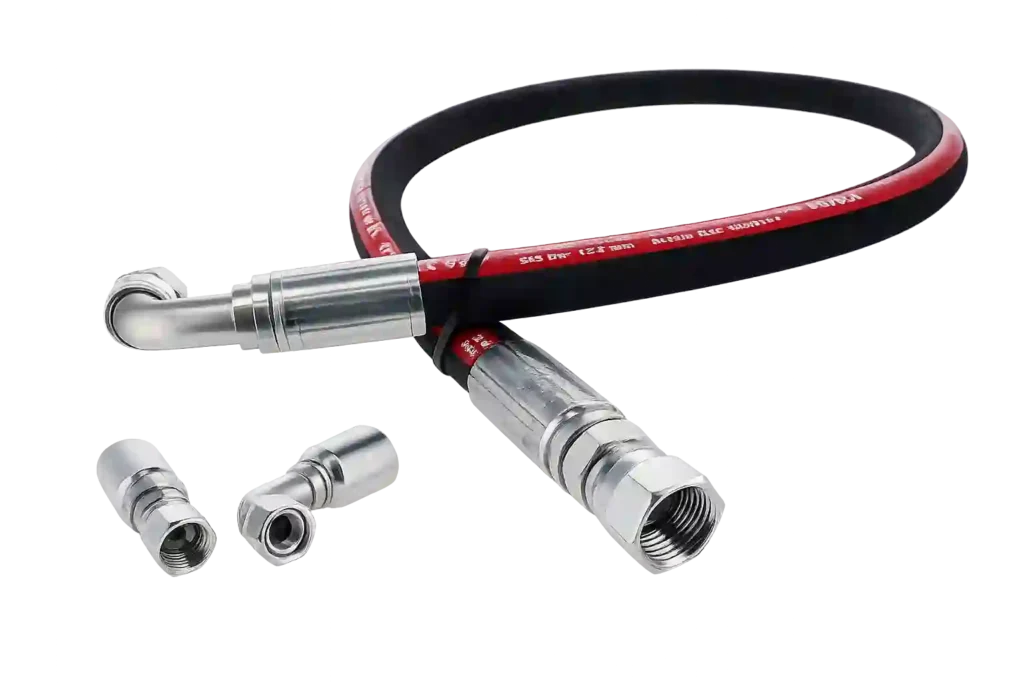 Hydraulic pressure test hose with JIC connectors.