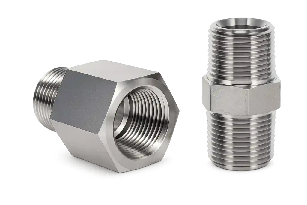 Threaded JIC adapter fittings from JIC fitting suppliers in Bahrain.