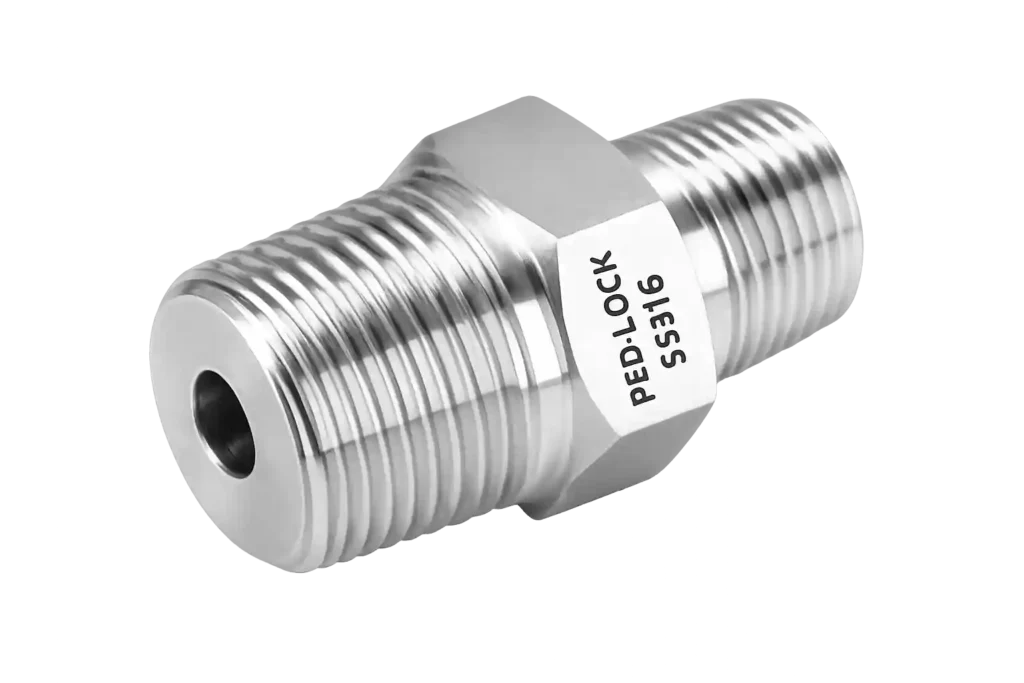 Stainless steel male tube fitting connector supplied by reliable tube fitting suppliers in Bahrain for industrial piping systems.
