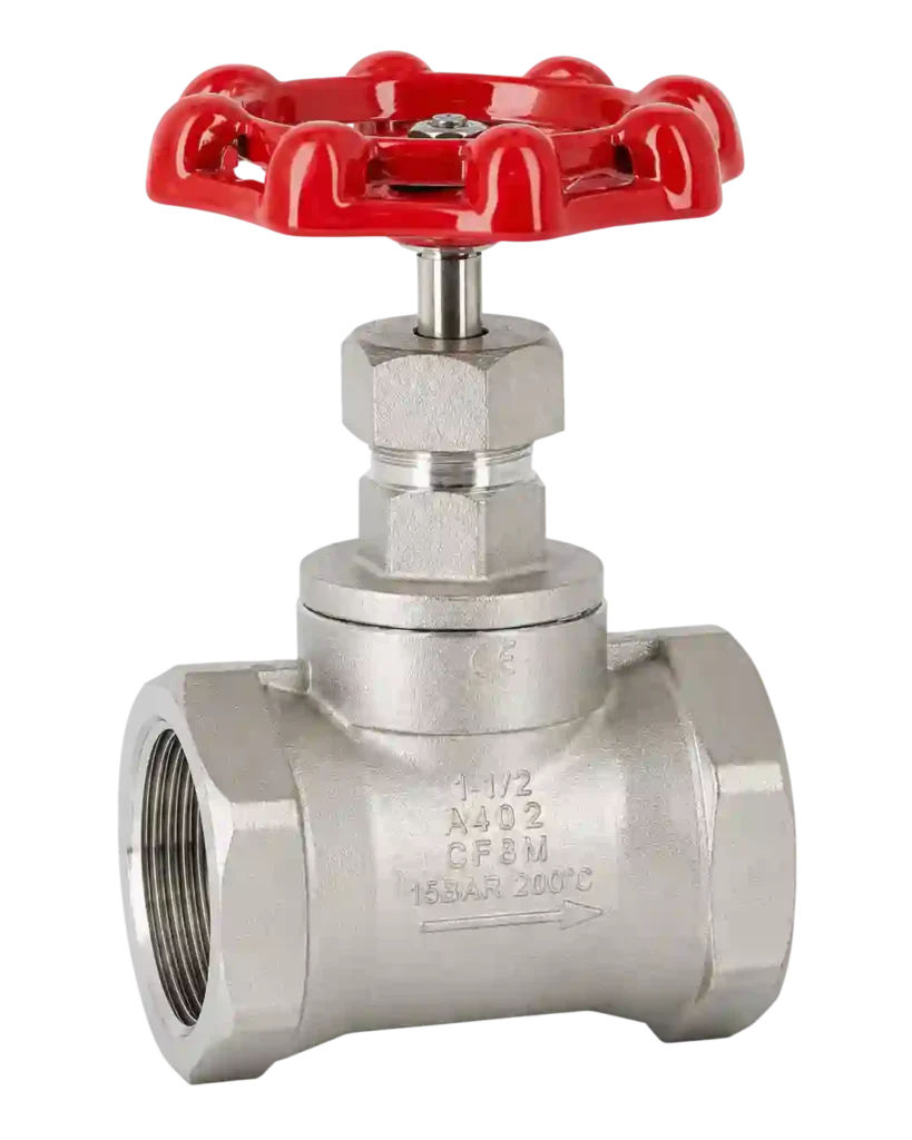 Stainless steel threaded gate valve supplied by trusted industrial valve suppliers in Bahrain for industrial pipeline systems.
