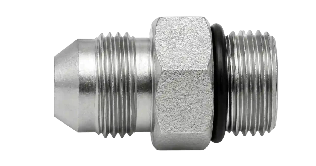 Straight JIC male adapter with O-ring seal from JIC fitting suppliers in Bahrain.