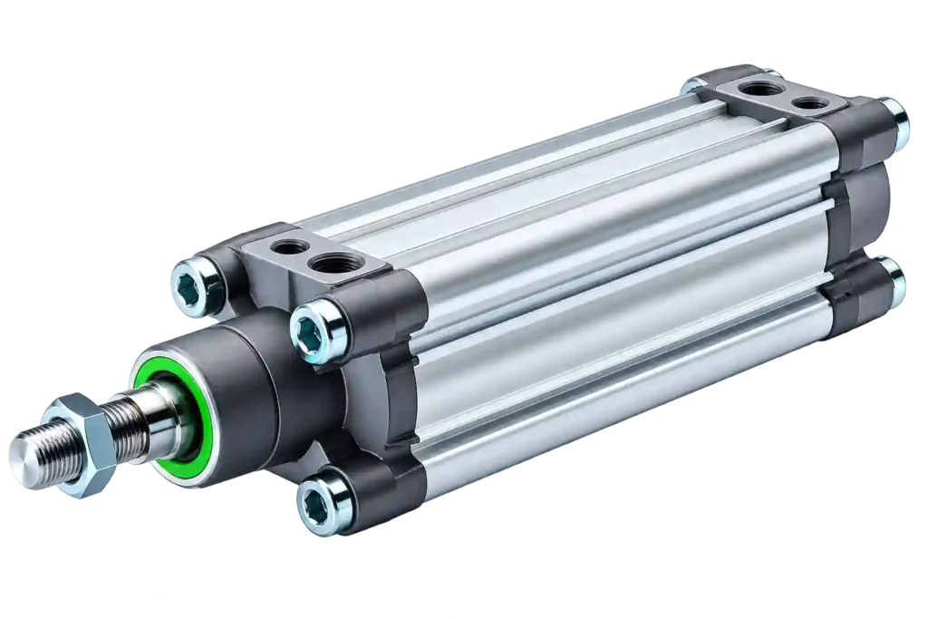 Industrial pneumatic cylinder supplied by a Norgren supplier in Bahrain.