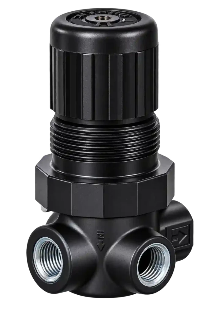 Pneumatic pressure regulator supplied by a Norgren supplier in Bahrain.