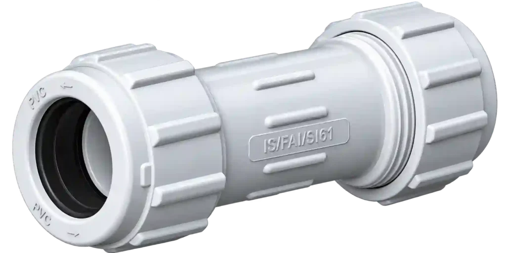 PVC pipe connector for reliable piping systems.
